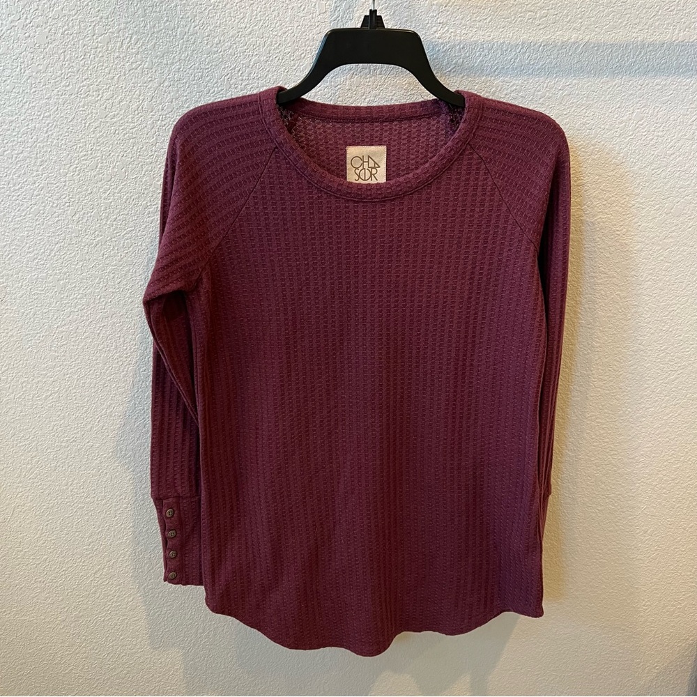 CHASER Burgundy Long Sleeve Top
